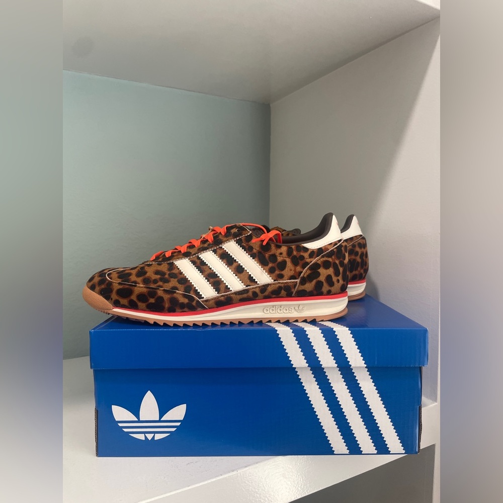 adidas SL 72 OG Leopard Print Impact Orange Sneaker New NWT - Picture 11 of 16